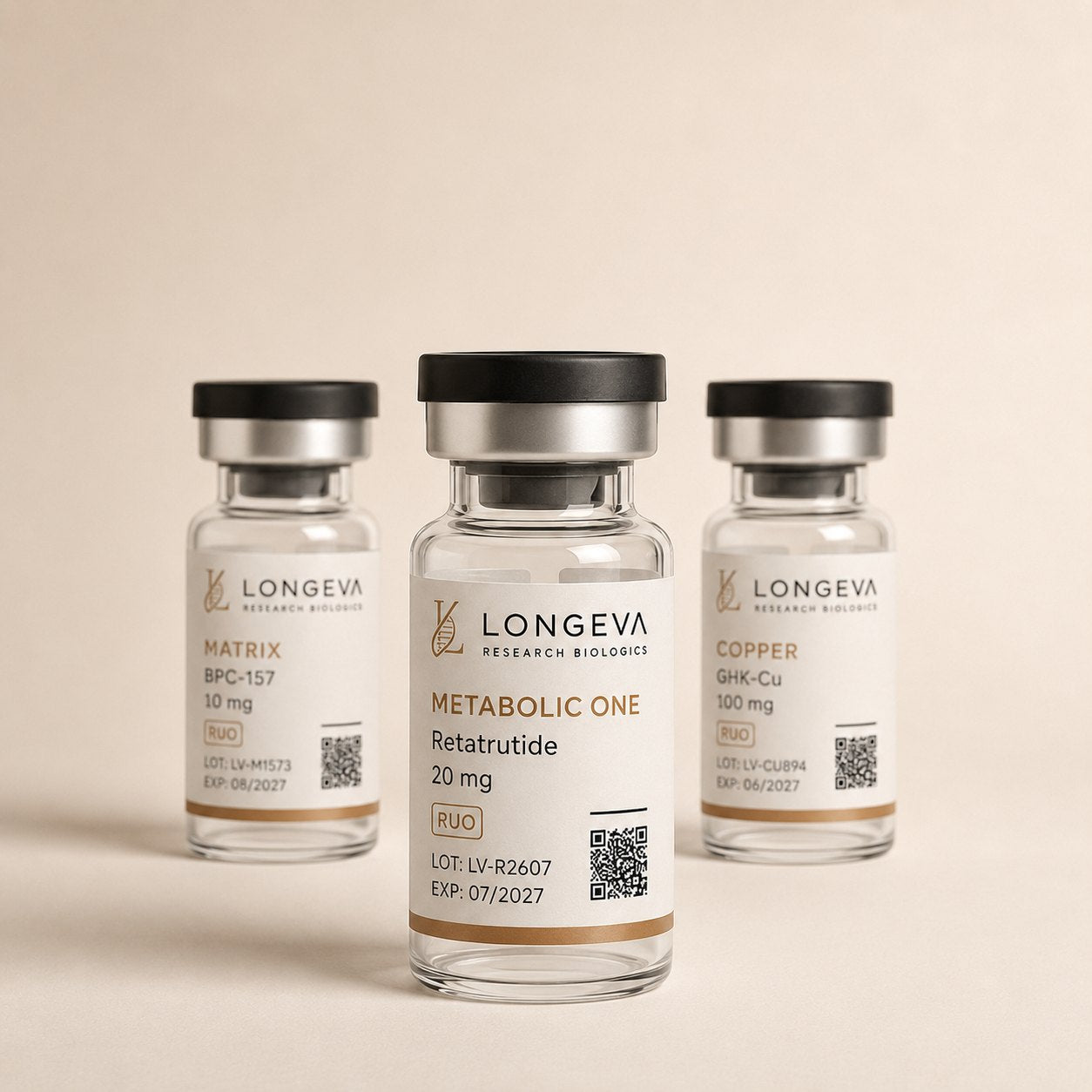 Viales de compuestos de investigación Longeva Research Biologics
